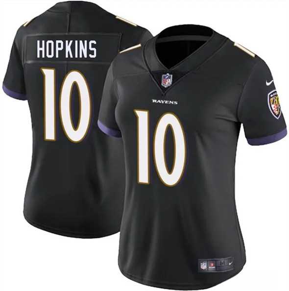 Women%27s Baltimore Ravens #10 DeAndre Hopkins Black 2025 Vapor Jersey Dzhi->philadelphia eagles->NFL Jersey